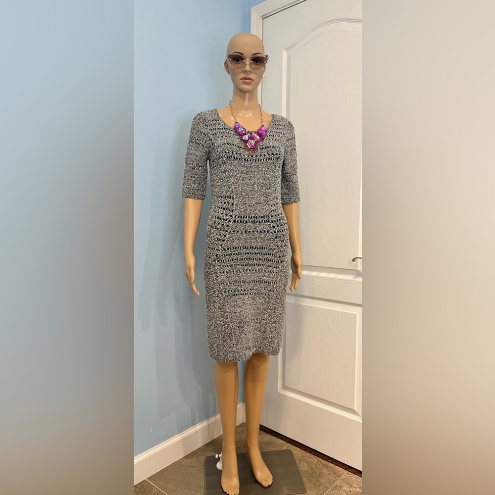 Elegant Gray Knit Dress